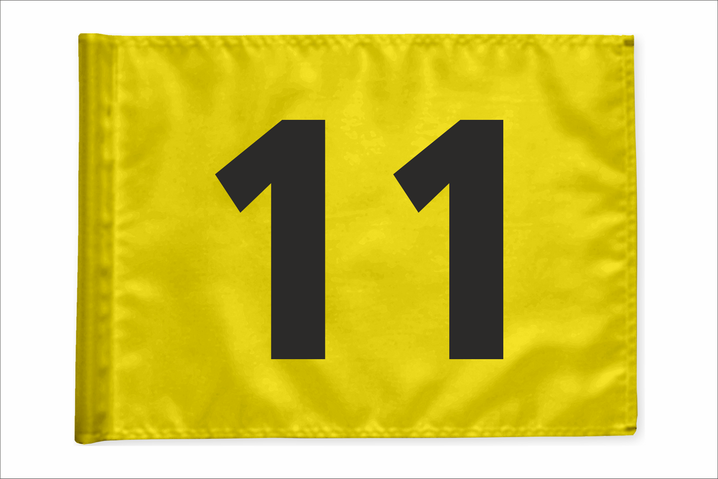 Stykvis Golf Flag, gul, valgfri nummer, 200 gram