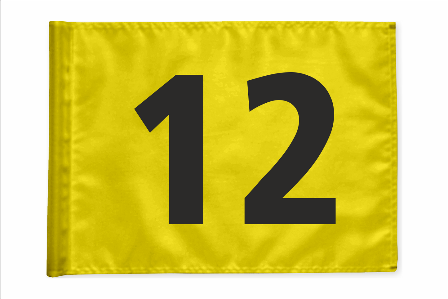 Stykvis Golf Flag, gul, valgfri nummer, 200 gram
