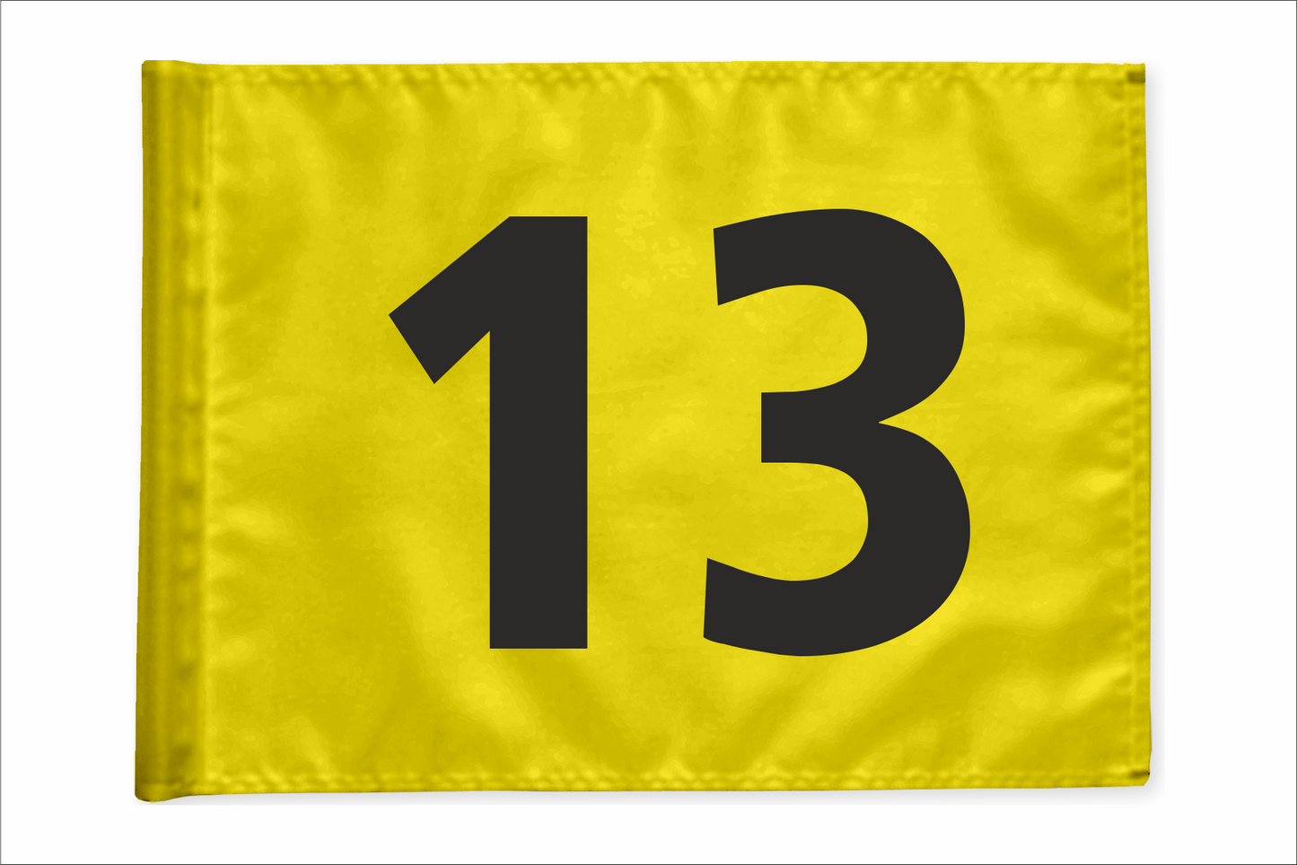 Stykvis Golf Flag, gul, valgfri nummer, 200 gram
