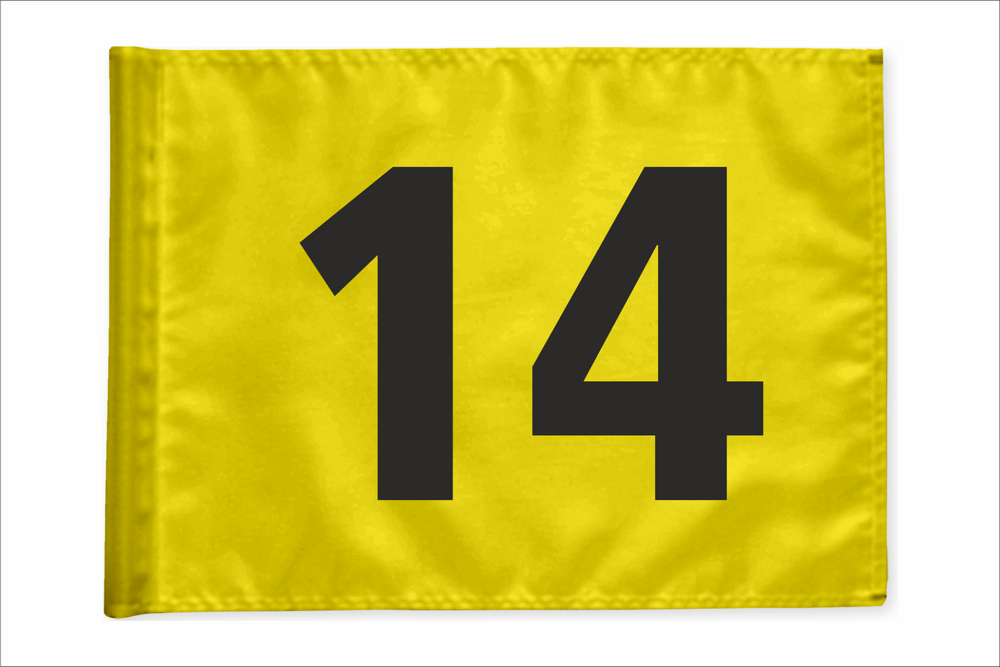 Stykvis Golf Flag, gul, valgfri nummer, 200 gram