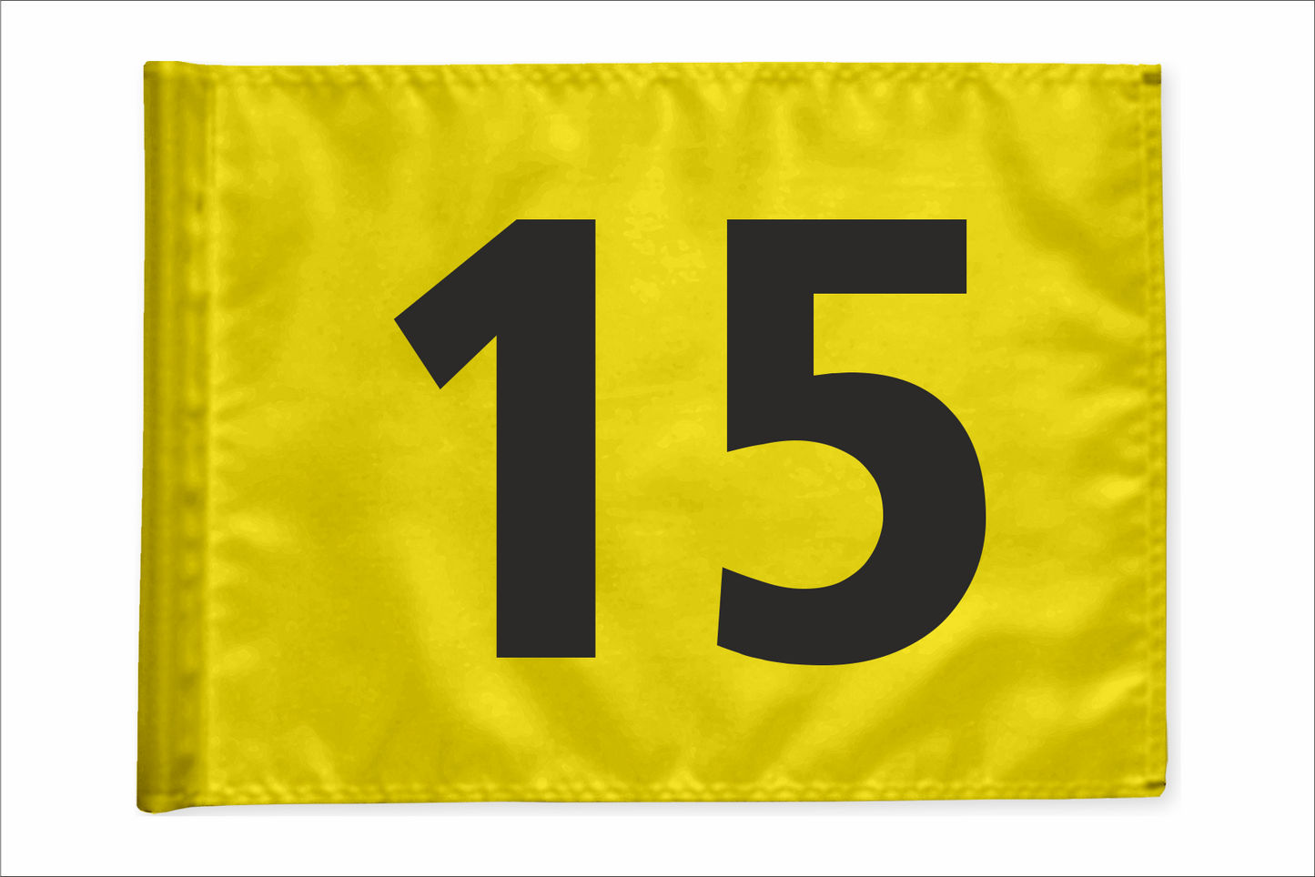 Stykvis Golf Flag, gul, valgfri nummer, 200 gram