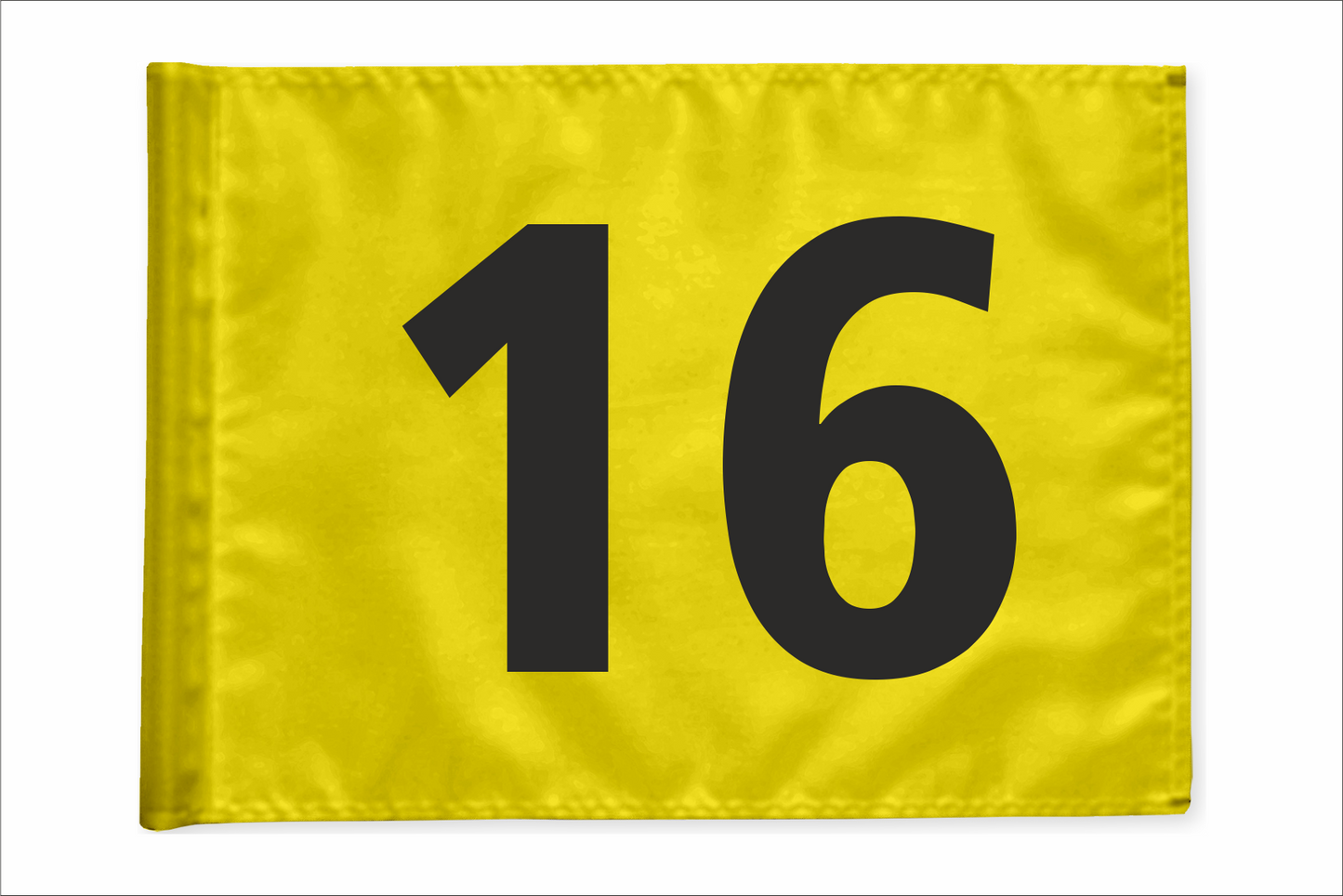 Stykvis Golf Flag, gul, valgfri nummer, 200 gram