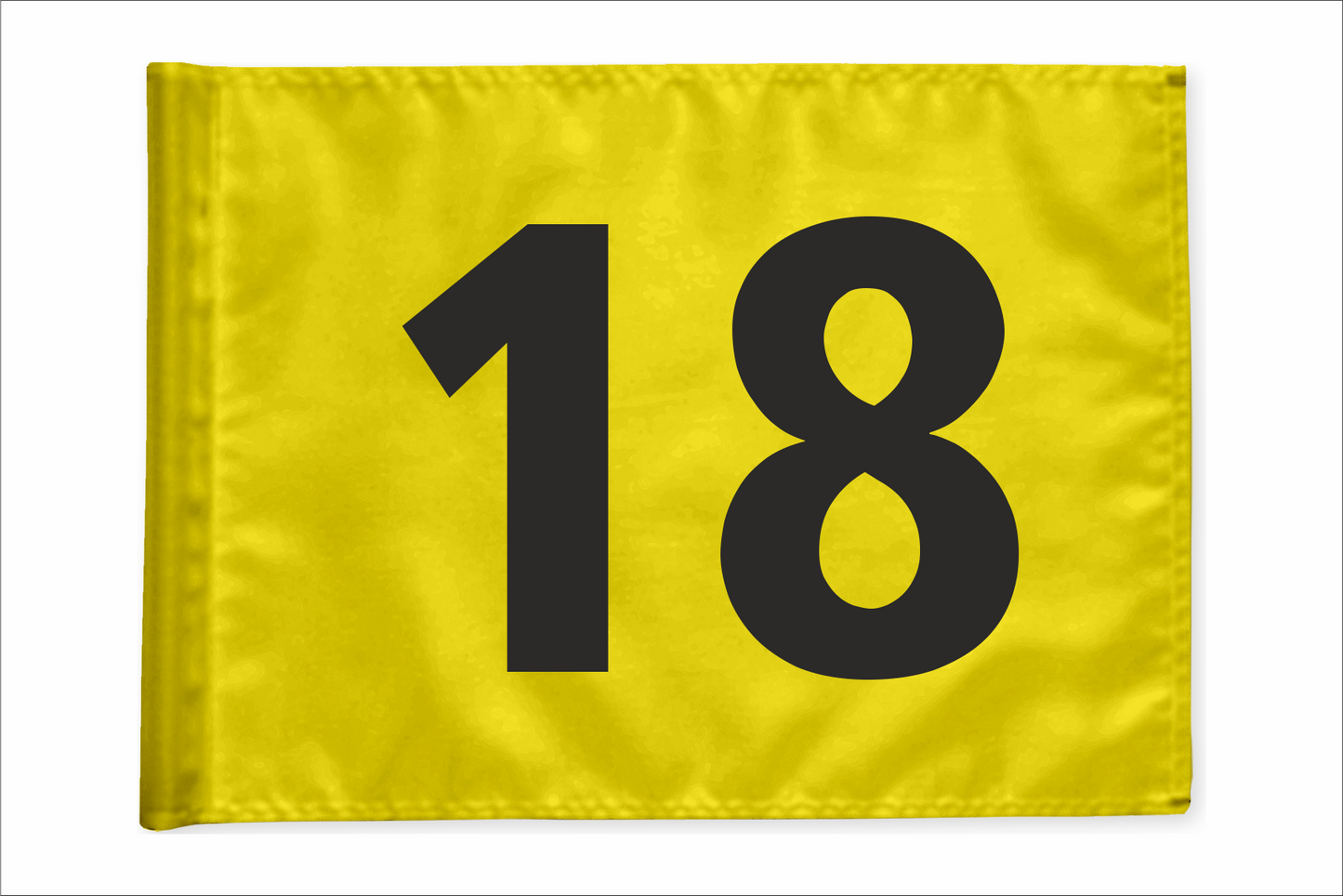 Stykvis Golf Flag, gul, valgfri nummer, 200 gram