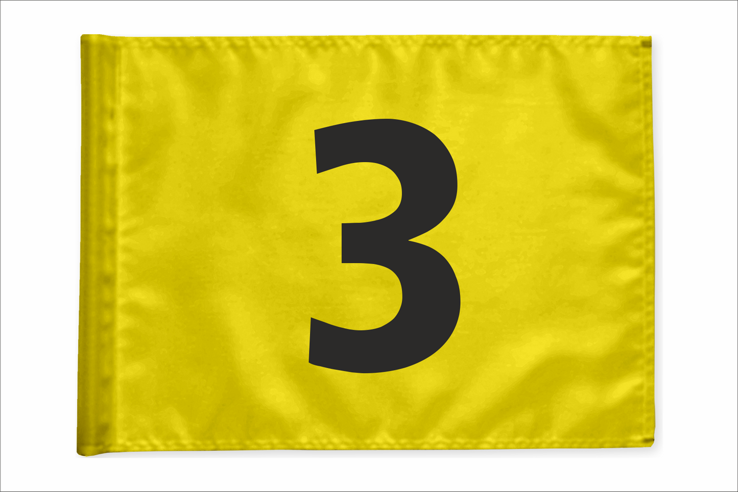 Stykvis Golf Flag, gul, valgfri nummer, 200 gram