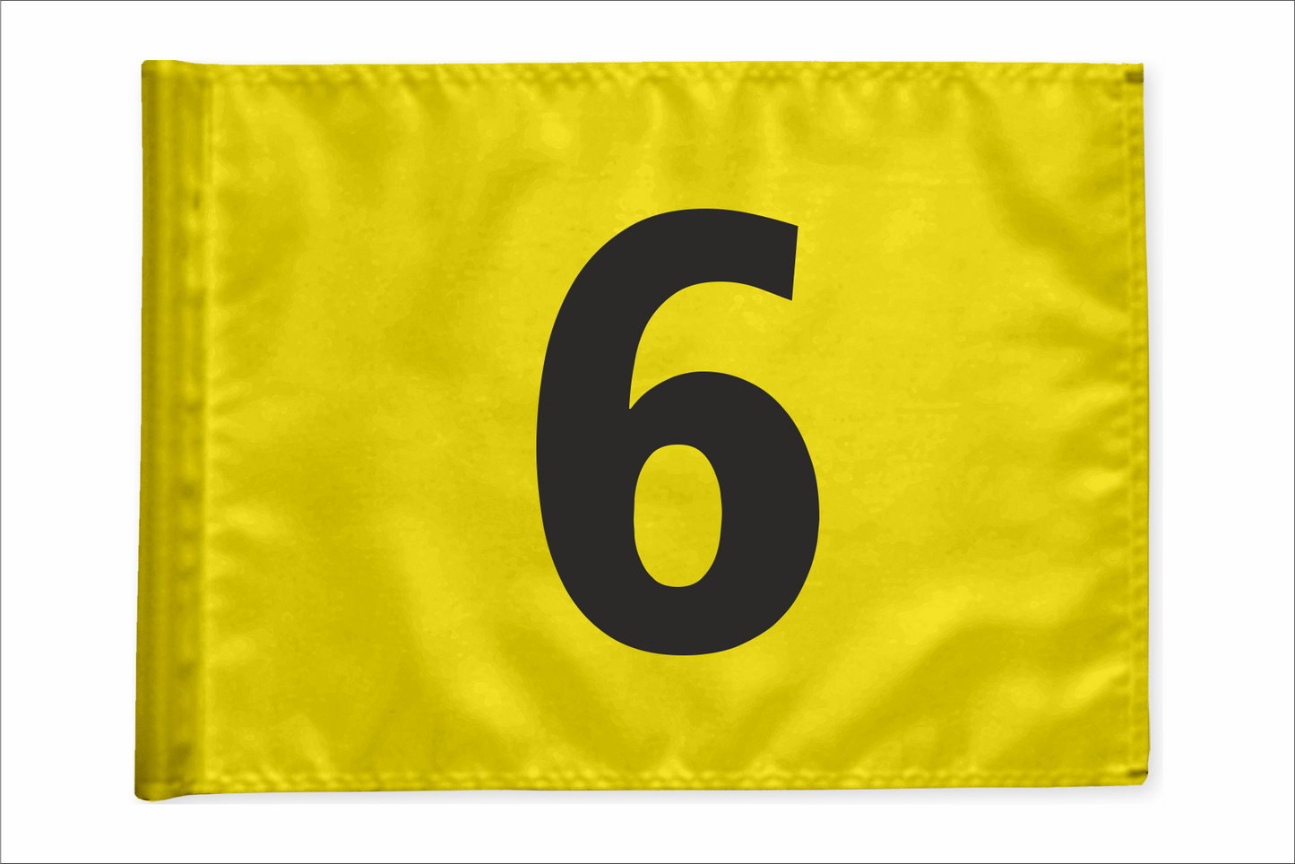 Stykvis Golf Flag, gul, valgfri nummer, 200 gram
