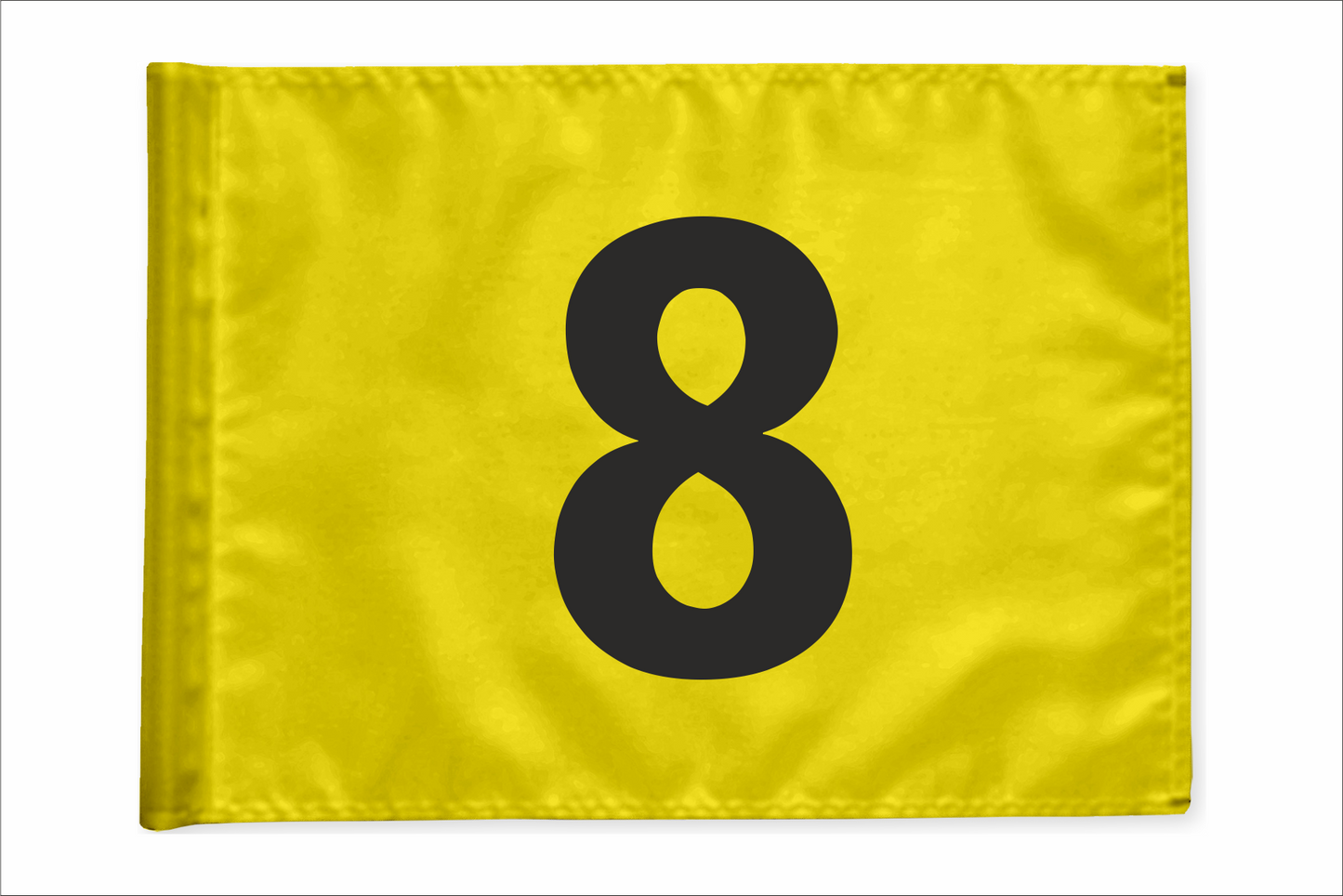 Stykvis Golf Flag, gul, valgfri nummer, 200 gram