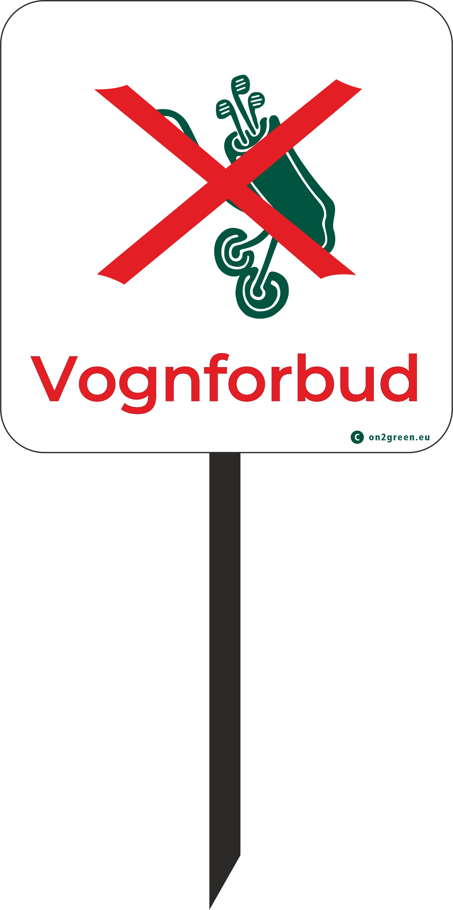 Golfskilt: Vognforbud + symbol