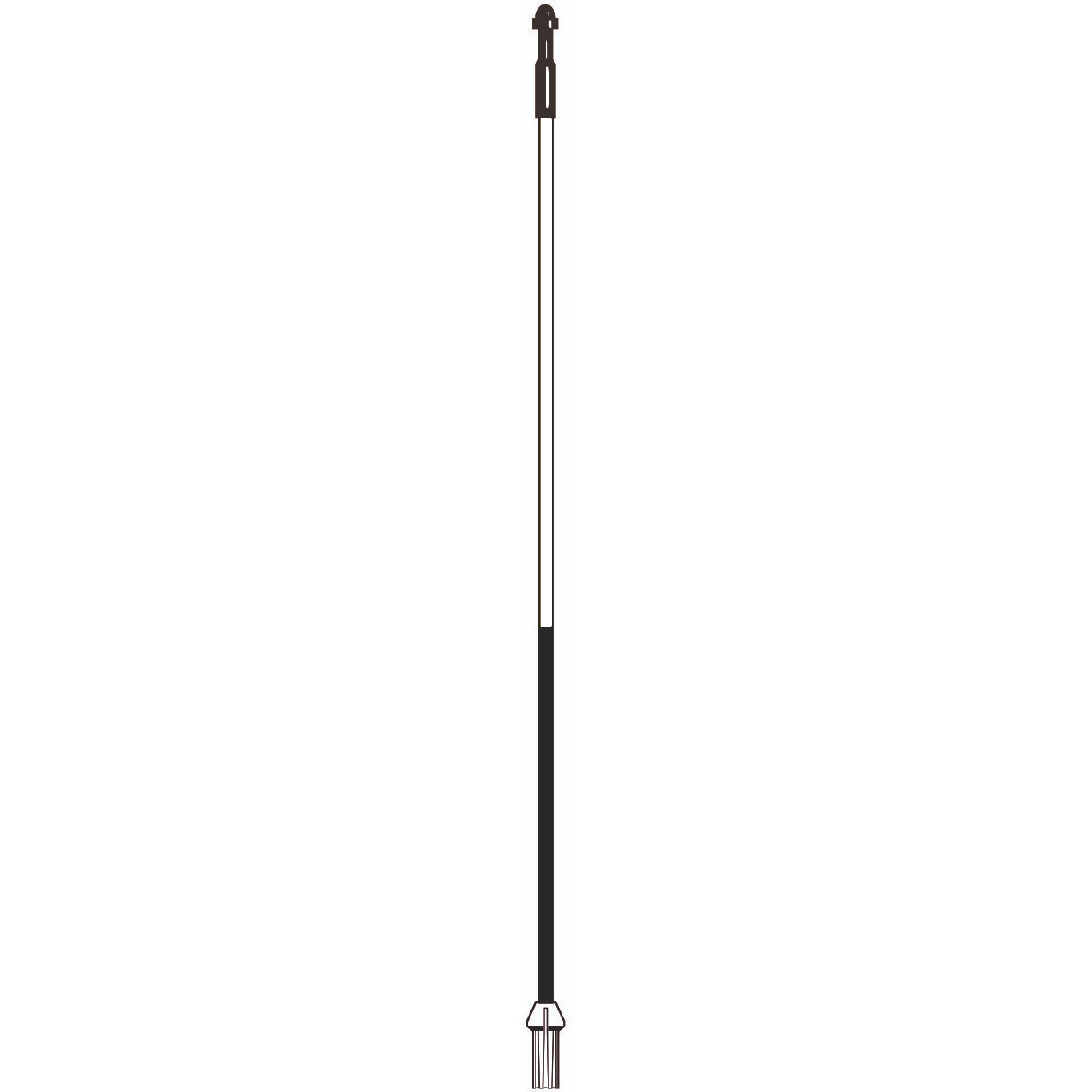Golfflagstang, HVID med 1 sort felt, 1,5 meter (5' fod)
