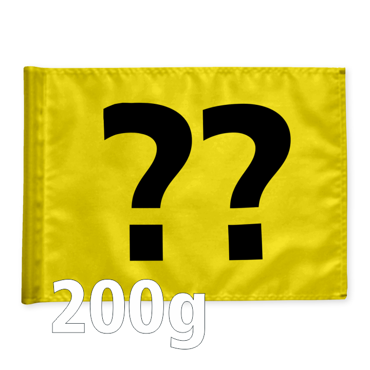 Stykvis minigolf Flag, dobbeltsidig, gul, valgfrit nummer, 200 gram