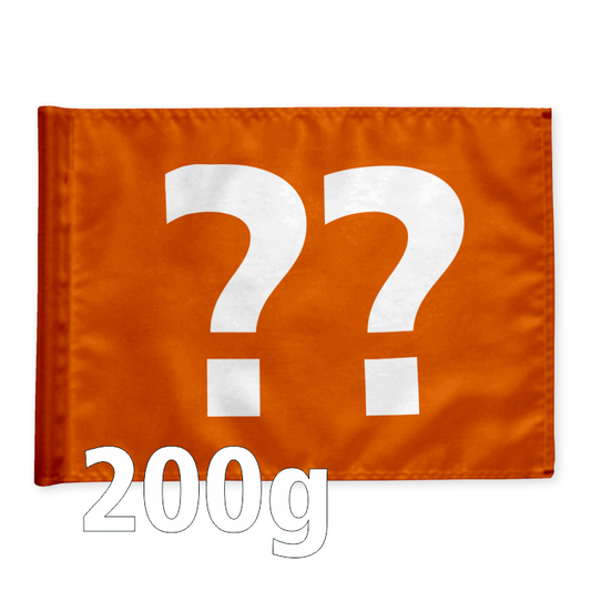 Stykvis minigolf Flag, dobbeltsidig, orange, valgfrit nummer, 200 gram