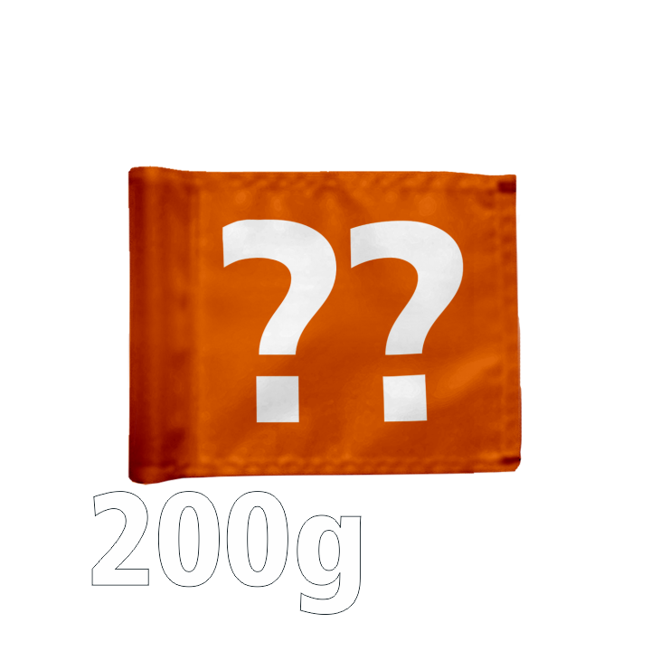 Stykvis Puttinggreen Flag, afstivet, orange, valgfrit nummer, 200 gram