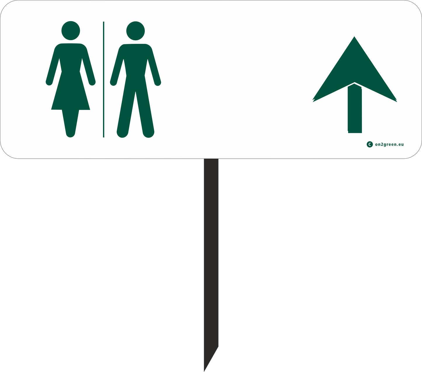 Golfskilt: Toilet symbol + Pil op