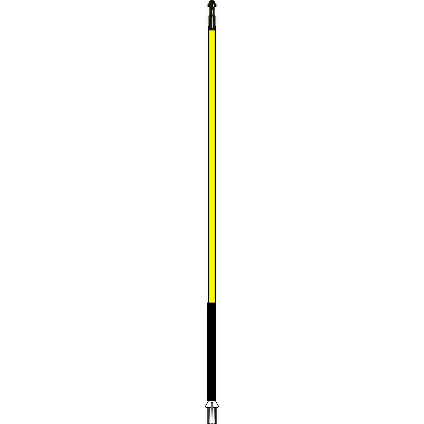 Golfflagstang 7,5' gul m 1 sort stribe