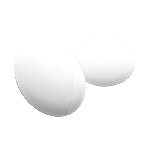 Tee‑markering i rustfritt stål, flat, hvit