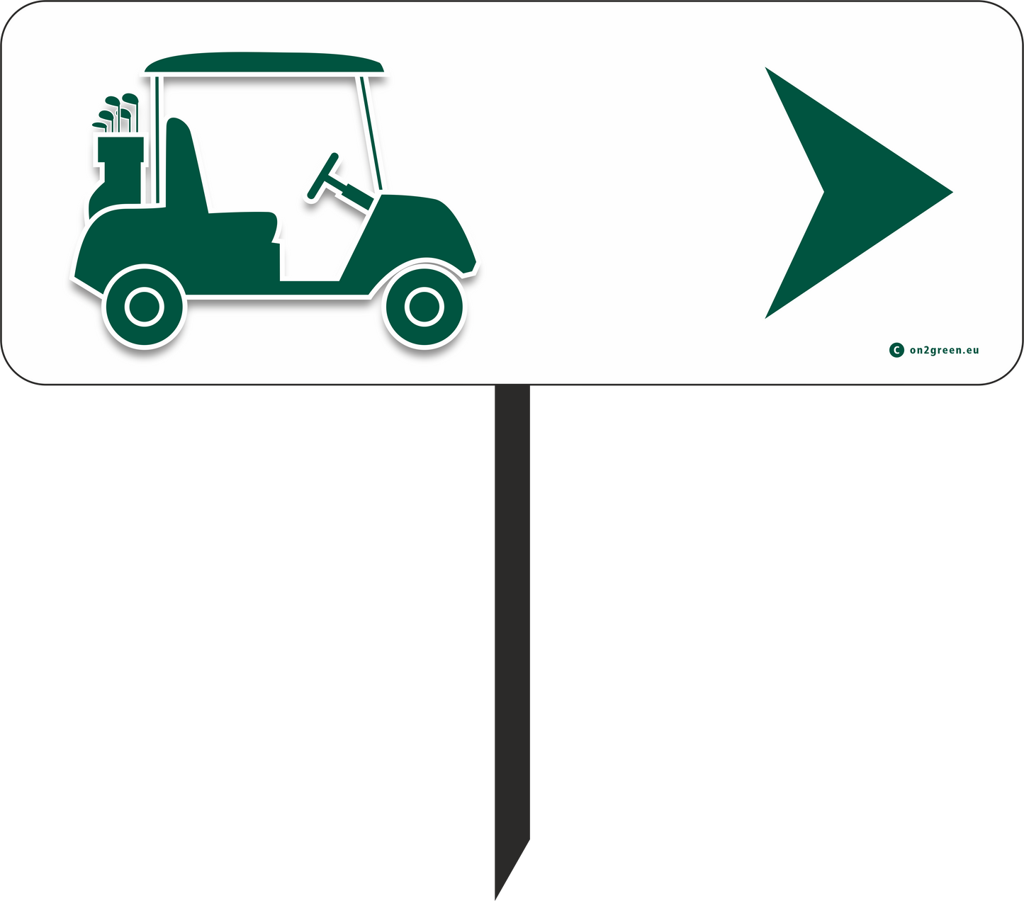 Golfskilt: GOLF CART - pil højre