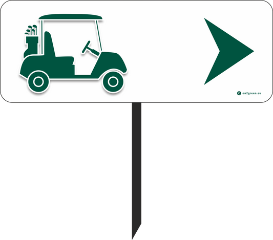 Golfskilt: GOLF CART - pil højre