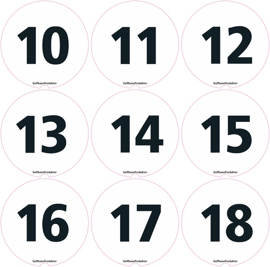 Klistermærker 10-18 til rund puttinggreenflag