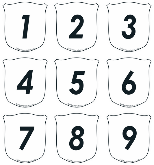 Klistermærker 1-9 til Skjold puttinggreenflag