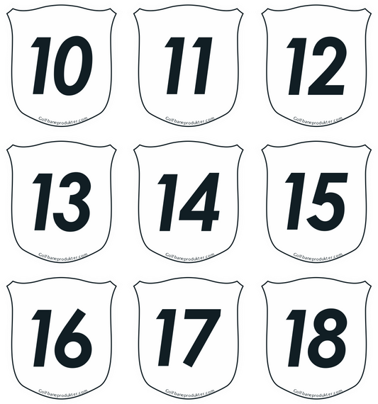 Klistermærker 10-18 til skjold puttinggreenflag