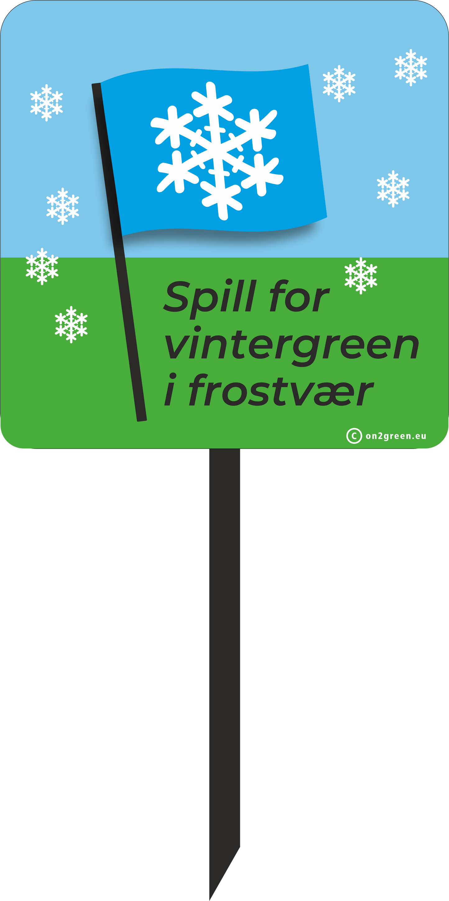 Golfskilt: Spill på vintergreener i frostige forhold
