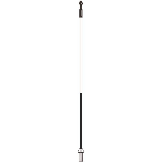 Golfflagstang, HVID med 1 sort felt, 1,5 meter (5' fod)