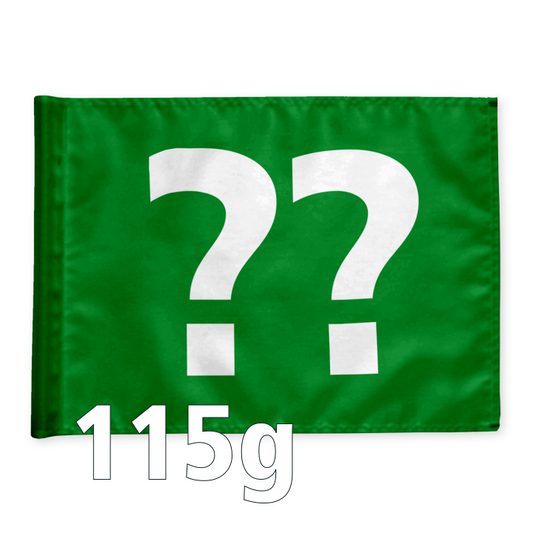 Stykvis golf flag i grøn med valgfri hulnummer, 115 gram flagdug