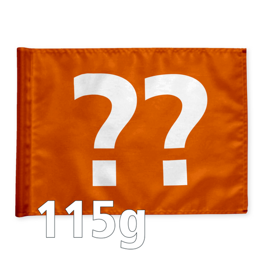 Stykvis Golf Flag, orange, valgfri nummer, 115 gram
