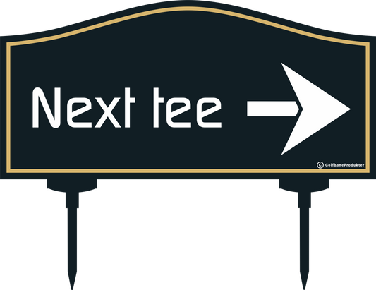 Golfskilt: NEXT TEE - pil højre