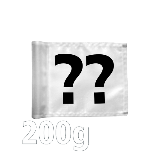 Stykvis Puttinggreen Flag, afstivet, hvid, valgfrit nummer, 200 gram