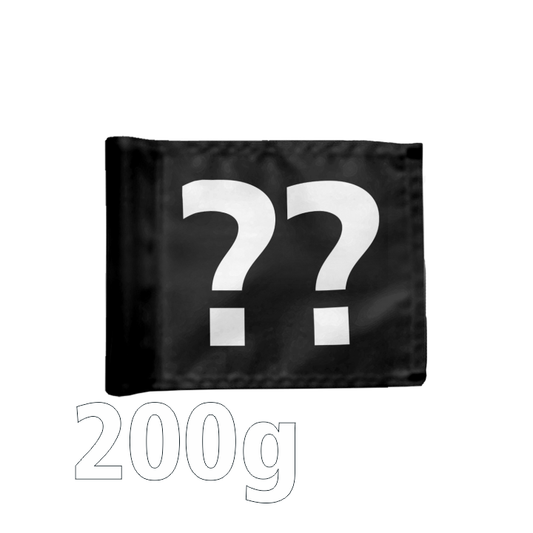 Stykvis Puttinggreen Flag, afstivet, sort, valgfrit nummer, 200 gram