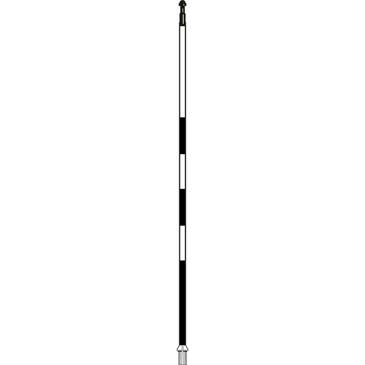 Golfflagstang 7,5' i hvid med 3 sorte striber