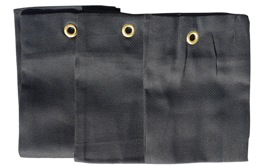 Håndklæde sort 45x45 cm med messing ring