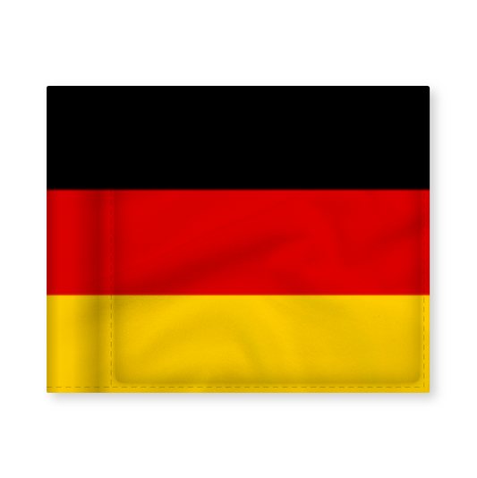 Puttinggreenflag Tyskland, afstivet, 200 gram flagdug.