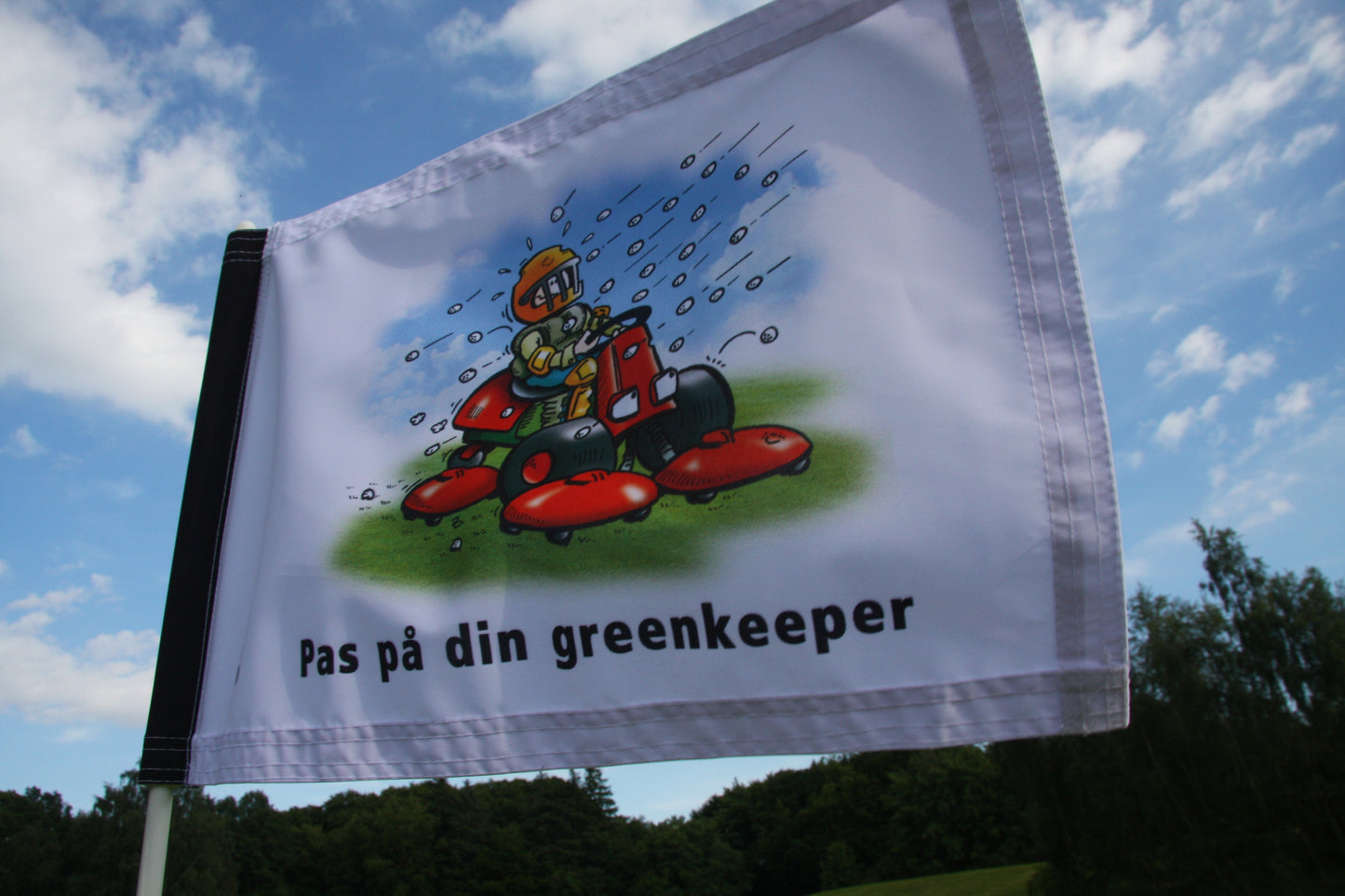 Advarselsflag ”Pas på din greenkeeper”, 200 gram flagdug
