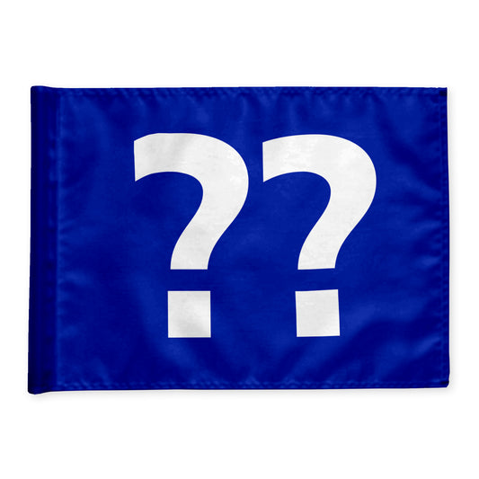 Stykvis golf flag i blå med valgfri hulnummer, 200 gram flagdug