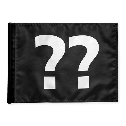 Stykvis golf flag i sort med valgfri hulnummer, 200 gram flagdug