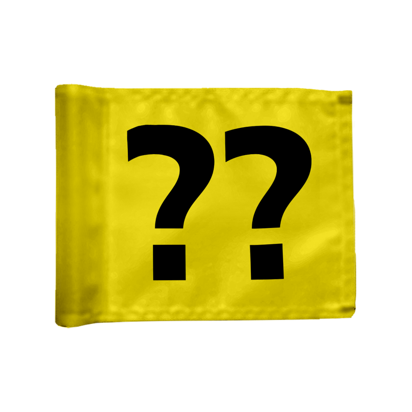 Stykvis Adventure Golf flag i gul med valgfri hulnummer, 115 gram flagdug.