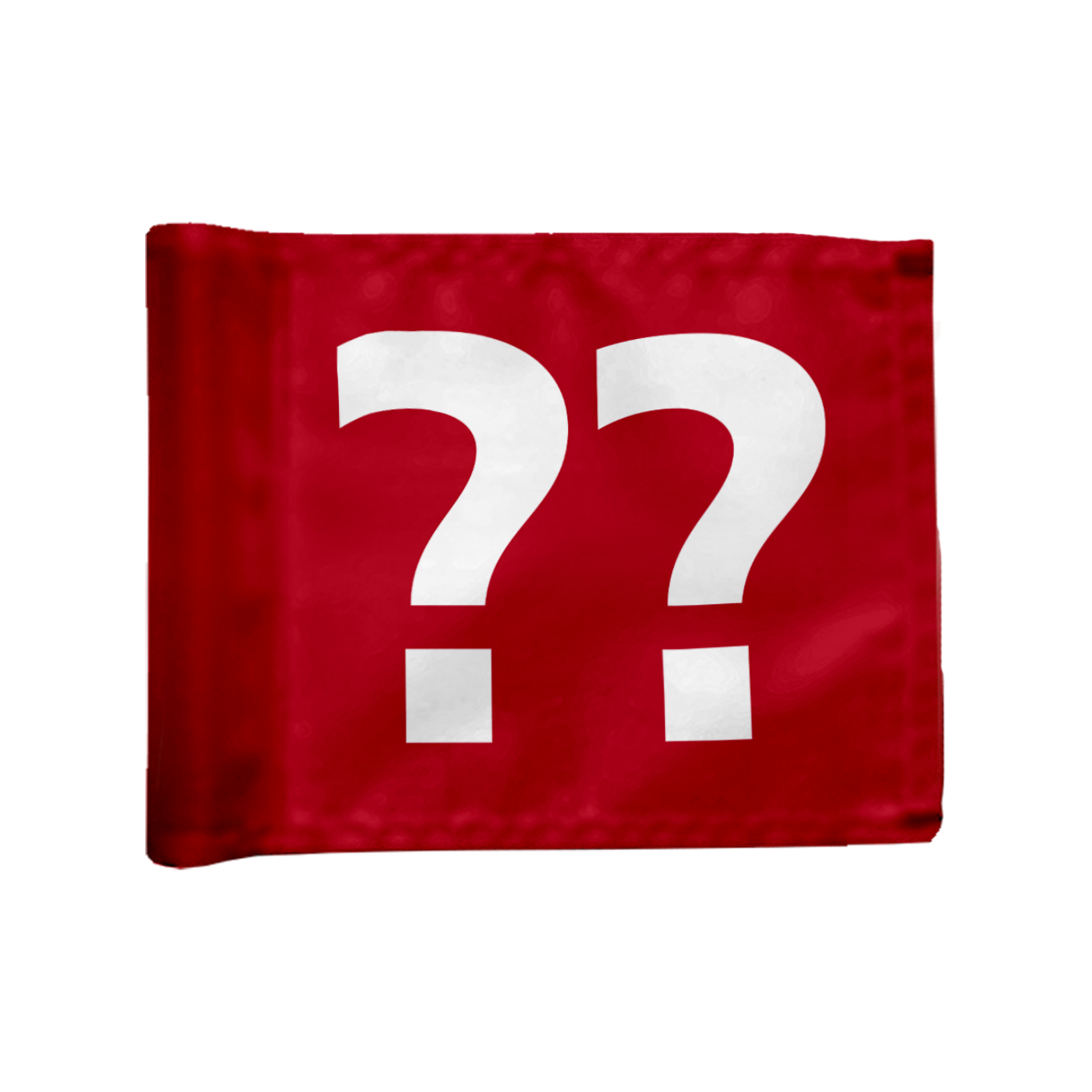 Stykvis Adventure Golf flag i rød med valgfri hulnummer, afstivet, 200 gram flagdug,