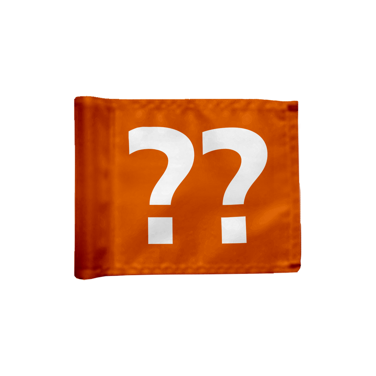 Stykvis puttinggreen flag enkeltsidet i orange med valgfrit hulnummer, 200 gram flagdug